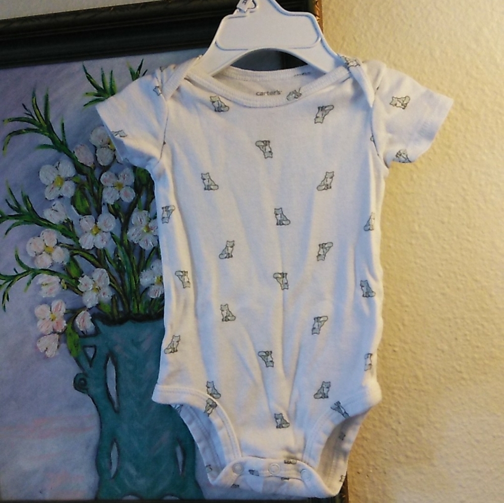 short sleeve white fox onesie